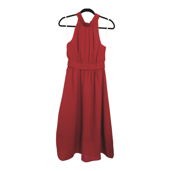 Lilly Pulitzer Marleen Cotton Silk Halter Midi Dress Poinsettia Red Nwt Size 2 - Picture 2 of 16